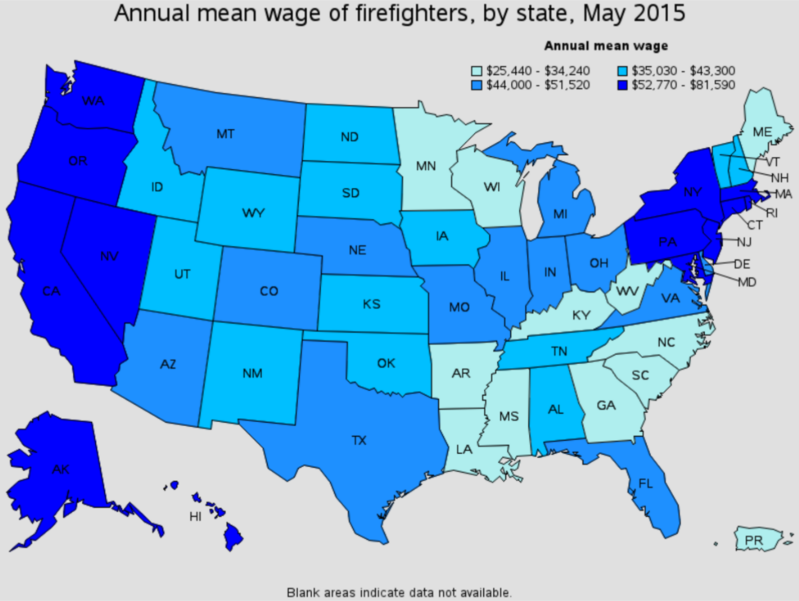 firefighter average salary by state Wilmington Delaware